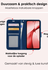NoXx Hoesje Geschikt voor OnePlus Nord CE4 Hoesje Book Case Hoes Portemonnee Cover Walletcase - Hoes Geschikt voor OnePlus Nord CE4 Hoes Bookcase Hoesje - Donkerblauw