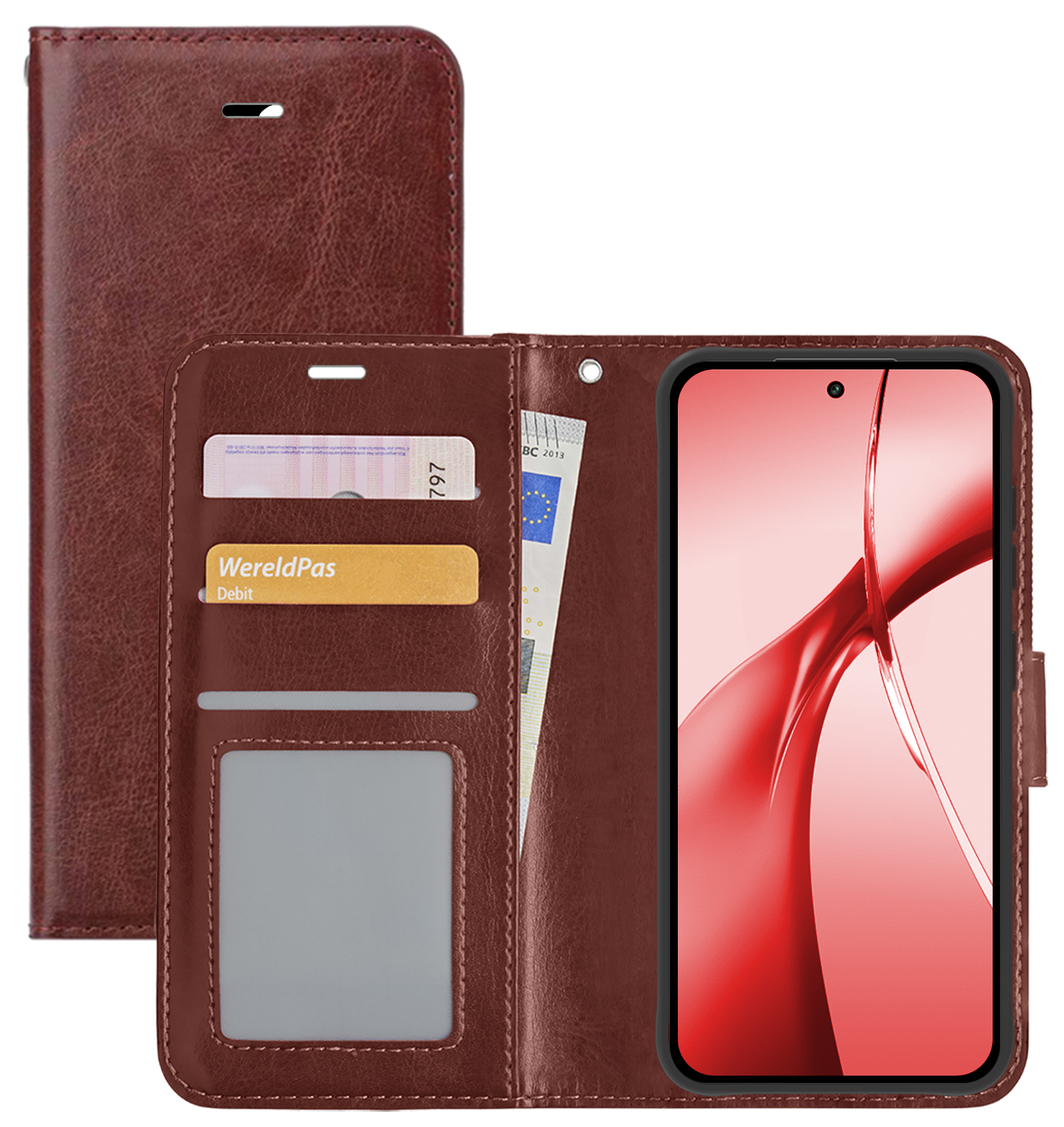 NoXx Hoesje Geschikt voor OnePlus Nord CE4 Hoesje Book Case Hoes Portemonnee Cover Walletcase - Hoes Geschikt voor OnePlus Nord CE4 Hoes Bookcase Hoesje - Bruin