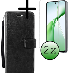 BASEY. BASEY. OnePlus Nord CE4 Hoesje Bookcase Met 2x Screenprotector - Zwart