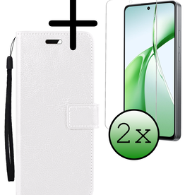 BASEY. BASEY. OnePlus Nord CE4 Hoesje Bookcase Met 2x Screenprotector - Wit