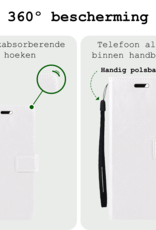 BASEY. Hoesje Geschikt voor OnePlus Nord CE4 Hoesje Book Case Hoes Portemonnee Cover Walletcase Met 2x Screenprotector - Hoes Geschikt voor OnePlus Nord CE4 Hoes Bookcase Hoesje - Wit