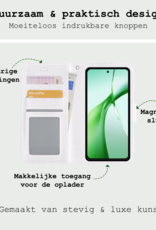 BASEY. Hoesje Geschikt voor OnePlus Nord CE4 Hoesje Book Case Hoes Portemonnee Cover Walletcase Met 2x Screenprotector - Hoes Geschikt voor OnePlus Nord CE4 Hoes Bookcase Hoesje - Wit
