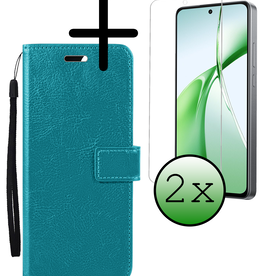 BASEY. BASEY. OnePlus Nord CE4 Hoesje Bookcase Met 2x Screenprotector - Turquoise