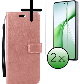 BASEY. BASEY. OnePlus Nord CE4 Hoesje Bookcase Met 2x Screenprotector - Rose Goud
