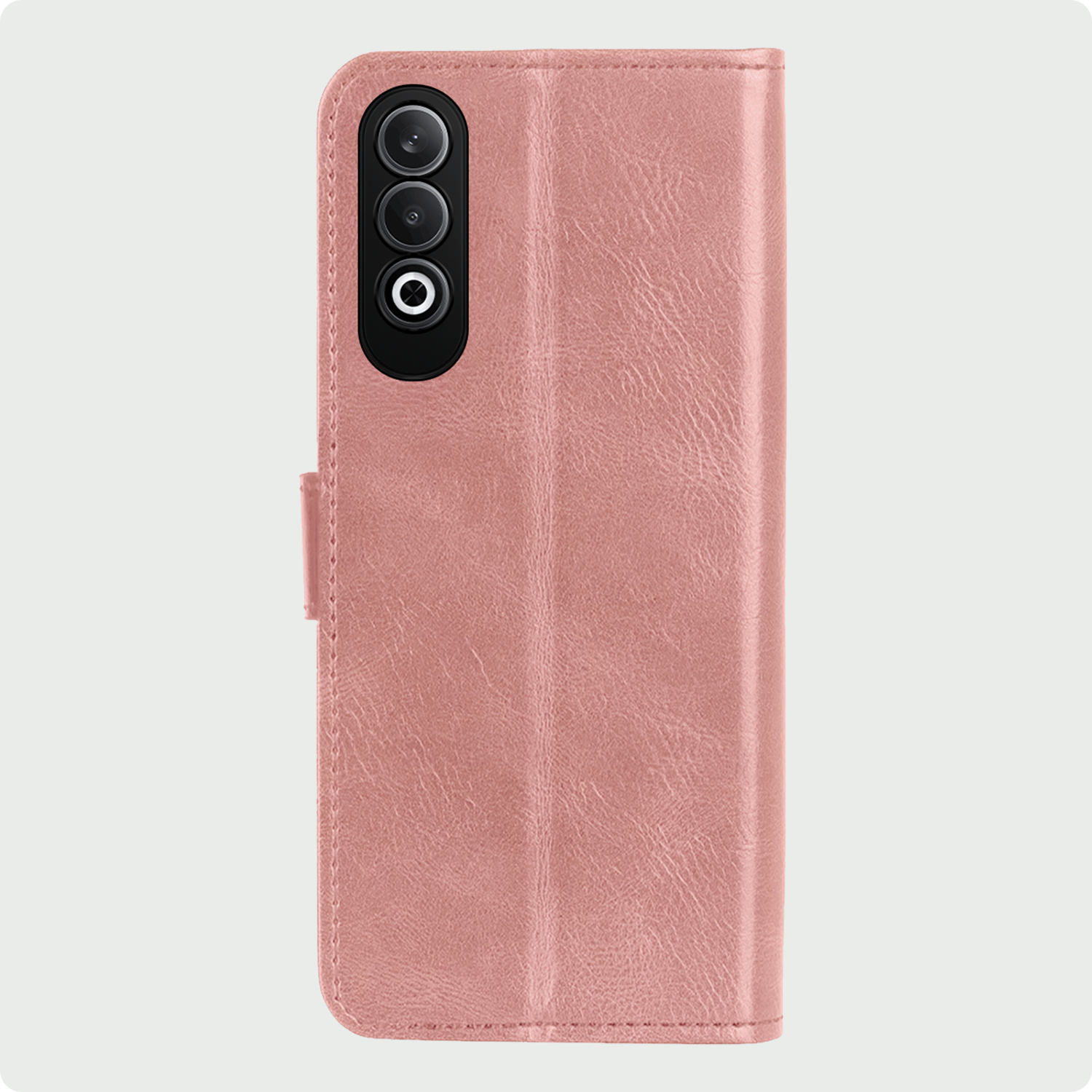 BASEY. Hoesje Geschikt voor OnePlus Nord CE4 Hoesje Book Case Hoes Portemonnee Cover Walletcase Met 2x Screenprotector - Hoes Geschikt voor OnePlus Nord CE4 Hoes Bookcase Hoesje - Rosé goud