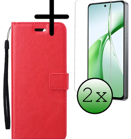 BASEY. BASEY. OnePlus Nord CE4 Hoesje Bookcase Met 2x Screenprotector - Rood