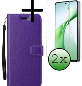 BASEY. BASEY. OnePlus Nord CE4 Hoesje Bookcase Met 2x Screenprotector - Paars