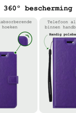 BASEY. Hoesje Geschikt voor OnePlus Nord CE4 Hoesje Book Case Hoes Portemonnee Cover Walletcase Met 2x Screenprotector - Hoes Geschikt voor OnePlus Nord CE4 Hoes Bookcase Hoesje - Paars