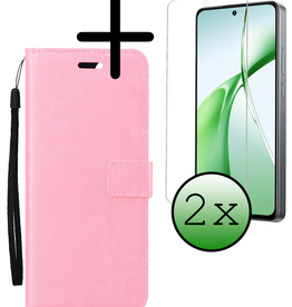 BASEY. BASEY. OnePlus Nord CE4 Hoesje Bookcase Met 2x Screenprotector - Lichtroze