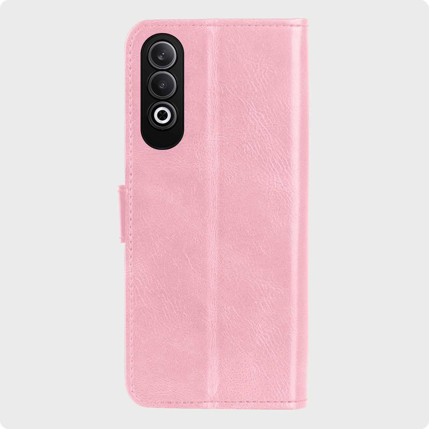 BASEY. Hoesje Geschikt voor OnePlus Nord CE4 Hoesje Book Case Hoes Portemonnee Cover Walletcase Met 2x Screenprotector - Hoes Geschikt voor OnePlus Nord CE4 Hoes Bookcase Hoesje - Lichtroze