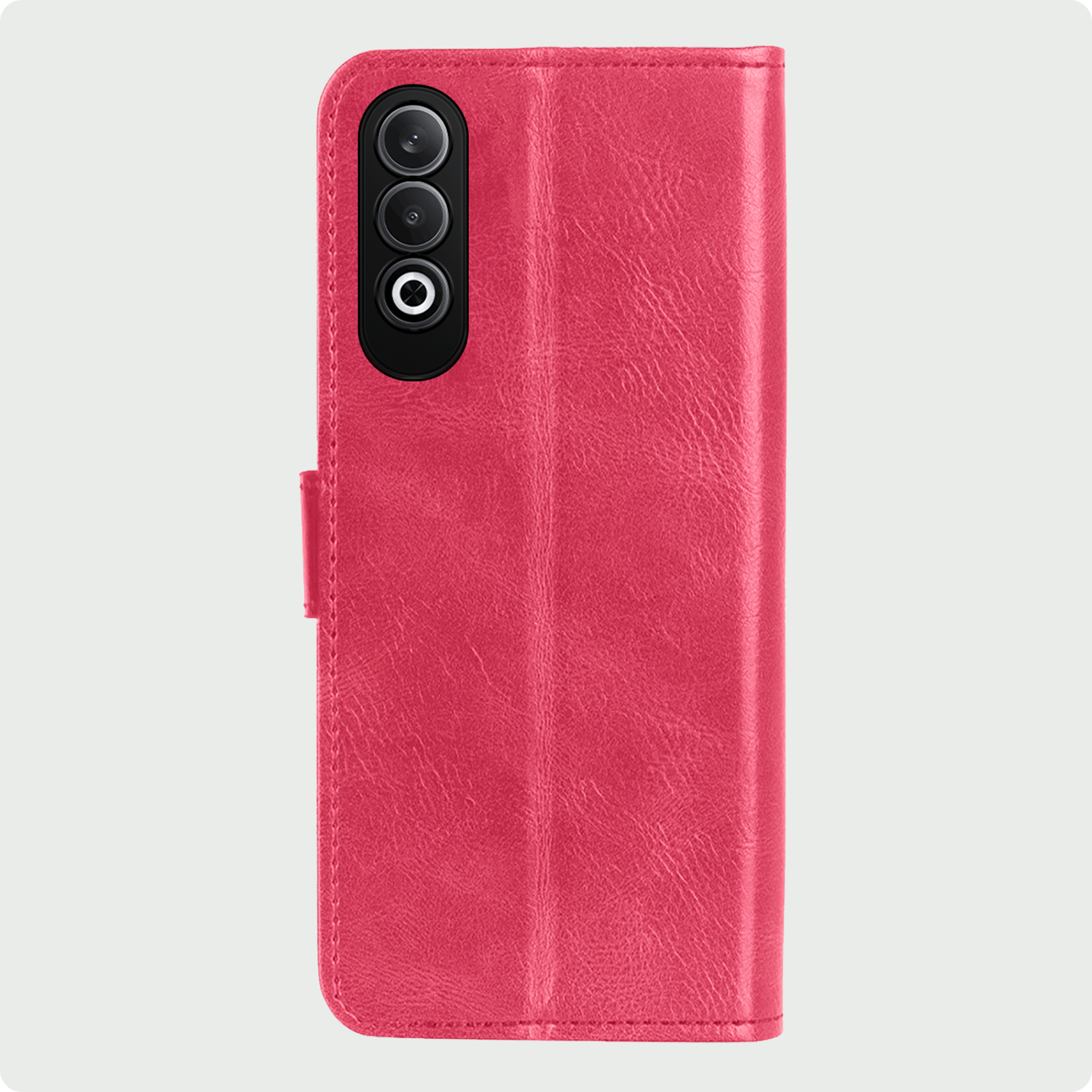 BASEY. Hoesje Geschikt voor OnePlus Nord CE4 Hoesje Book Case Hoes Portemonnee Cover Walletcase Met 2x Screenprotector - Hoes Geschikt voor OnePlus Nord CE4 Hoes Bookcase Hoesje - Donkerroze