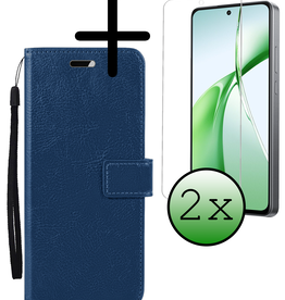 BASEY. BASEY. OnePlus Nord CE4 Hoesje Bookcase Met 2x Screenprotector - Donkerblauw