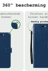 BASEY. Hoesje Geschikt voor OnePlus Nord CE4 Hoesje Book Case Hoes Portemonnee Cover Walletcase Met 2x Screenprotector - Hoes Geschikt voor OnePlus Nord CE4 Hoes Bookcase Hoesje - Donkerblauw
