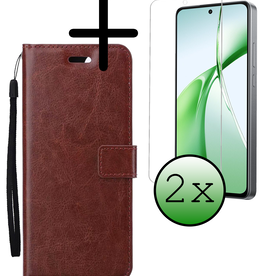 BASEY. BASEY. OnePlus Nord CE4 Hoesje Bookcase Met 2x Screenprotector - Bruin