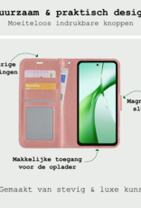 BASEY. Hoesje Geschikt voor OnePlus Nord CE4 Hoesje Book Case Hoes Portemonnee Cover Walletcase Met Screenprotector - Hoes Geschikt voor OnePlus Nord CE4 Hoes Bookcase Hoesje - Rosé goud