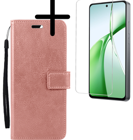 BASEY. BASEY. OnePlus Nord CE4 Hoesje Bookcase Met Screenprotector - Rose Goud