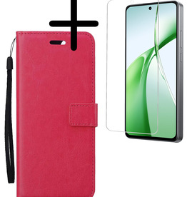 BASEY. BASEY. OnePlus Nord CE4 Hoesje Bookcase Met Screenprotector - Donkerroze