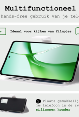 BASEY. Hoesje Geschikt voor OnePlus Nord CE4 Hoesje Book Case Hoes Portemonnee Cover Walletcase - Hoes Geschikt voor OnePlus Nord CE4 Hoes Bookcase Hoesje - Wit