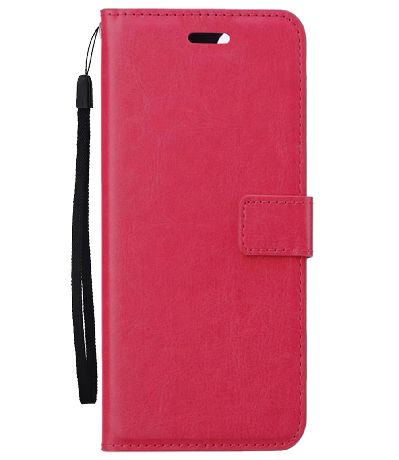 BASEY. Hoesje Geschikt voor OnePlus Nord CE4 Hoesje Book Case Hoes Portemonnee Cover Walletcase - Hoes Geschikt voor OnePlus Nord CE4 Hoes Bookcase Hoesje - Donkerroze