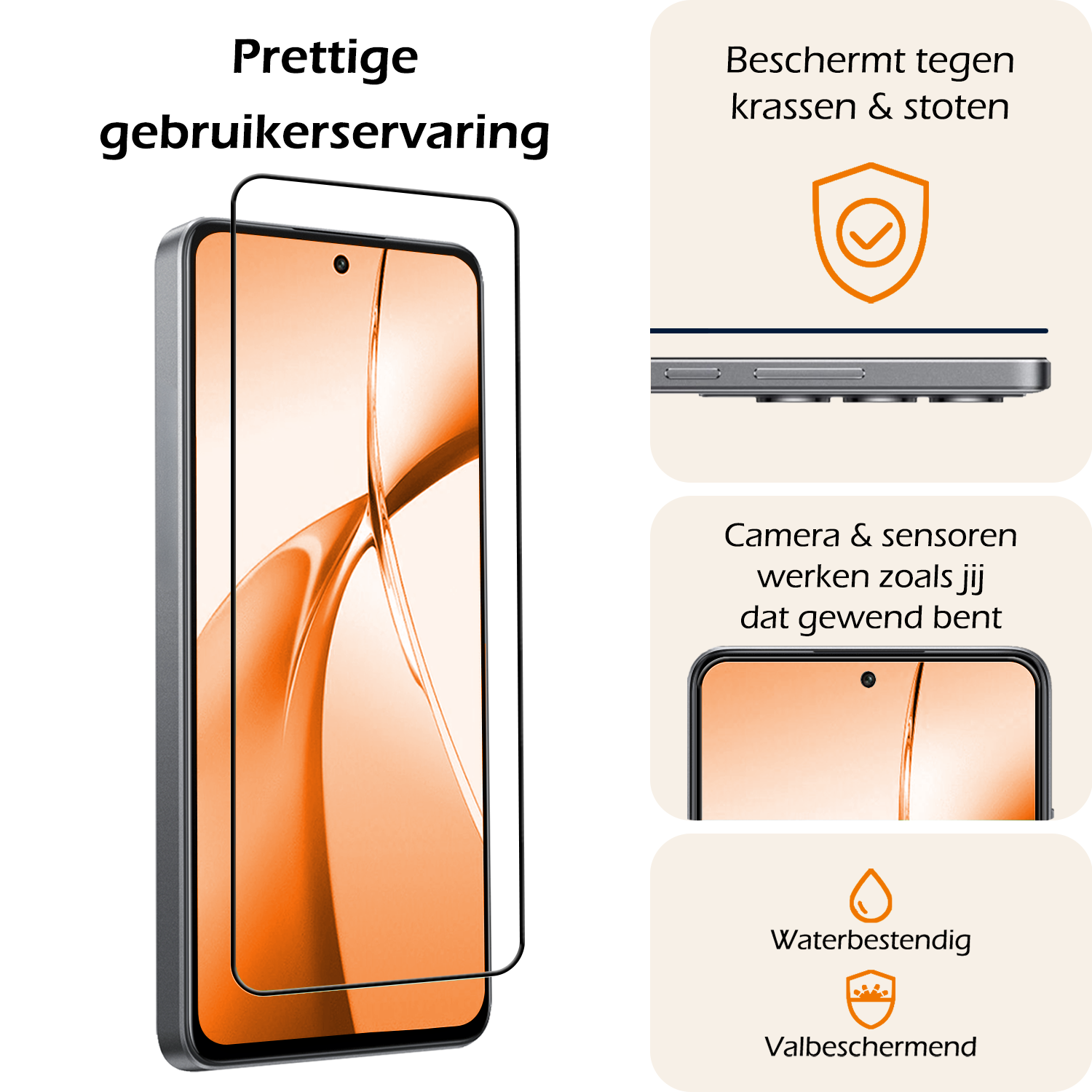 Nomfy Screenprotector Geschikt voor OnePlus Nord CE4 Screenprotector Glas Gehard Tempered Glass Full Cover - Screenprotector Geschikt voor OnePlus Nord CE4 Screen Protector Screen Cover