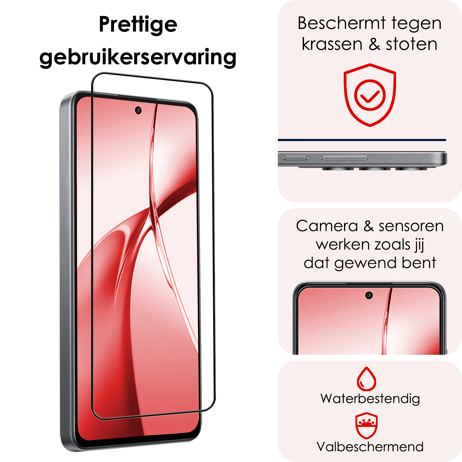NoXx Screenprotector Geschikt voor OnePlus Nord CE4 Screenprotector Glas Gehard Tempered Glass Full Cover - Screenprotector Geschikt voor OnePlus Nord CE4 Screen Protector Screen Cover