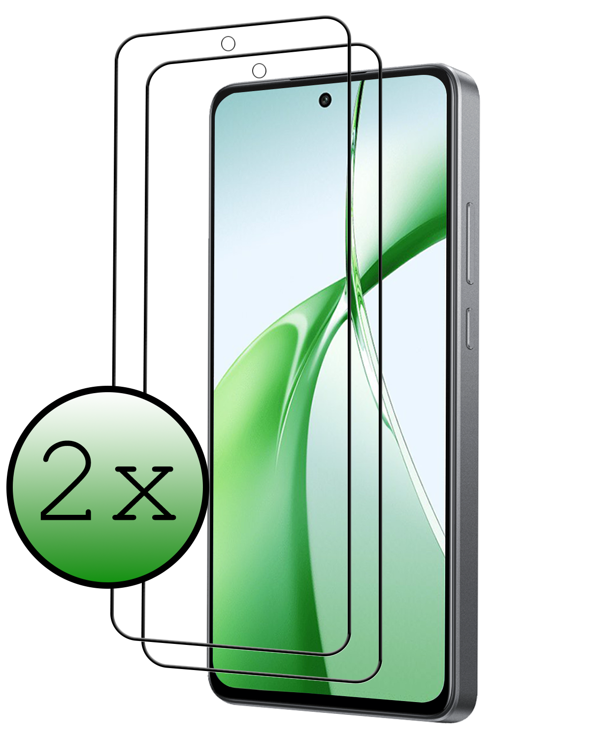 BASEY. Screenprotector Geschikt voor OnePlus Nord CE4 Screenprotector Glas Gehard Tempered Glass Full Cover - Screenprotector Geschikt voor OnePlus Nord CE4 Screen Protector Screen Cover - 2 PACK