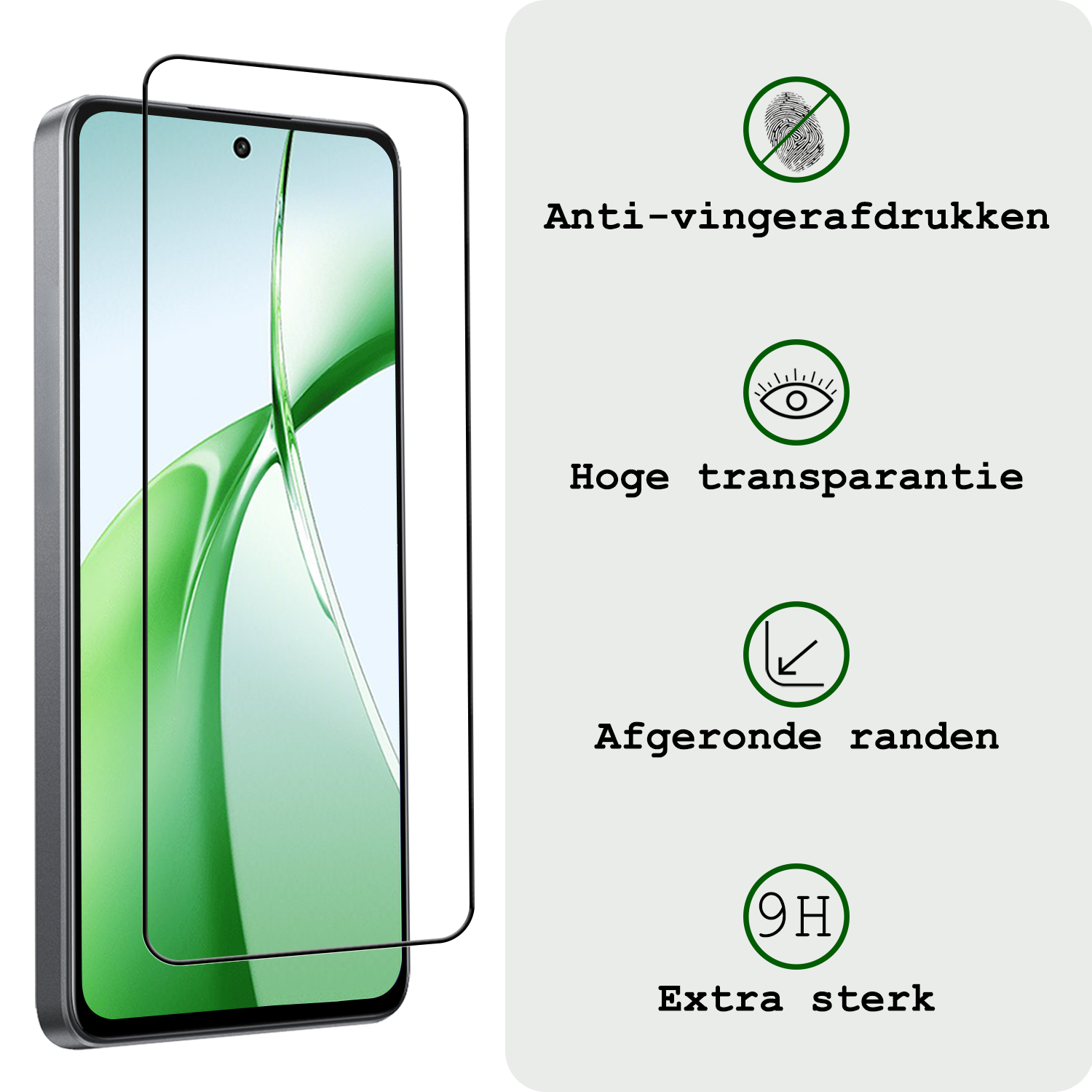 BASEY. Screenprotector Geschikt voor OnePlus Nord CE4 Screenprotector Glas Gehard Tempered Glass Full Cover - Screenprotector Geschikt voor OnePlus Nord CE4 Screen Protector Screen Cover - 2 PACK