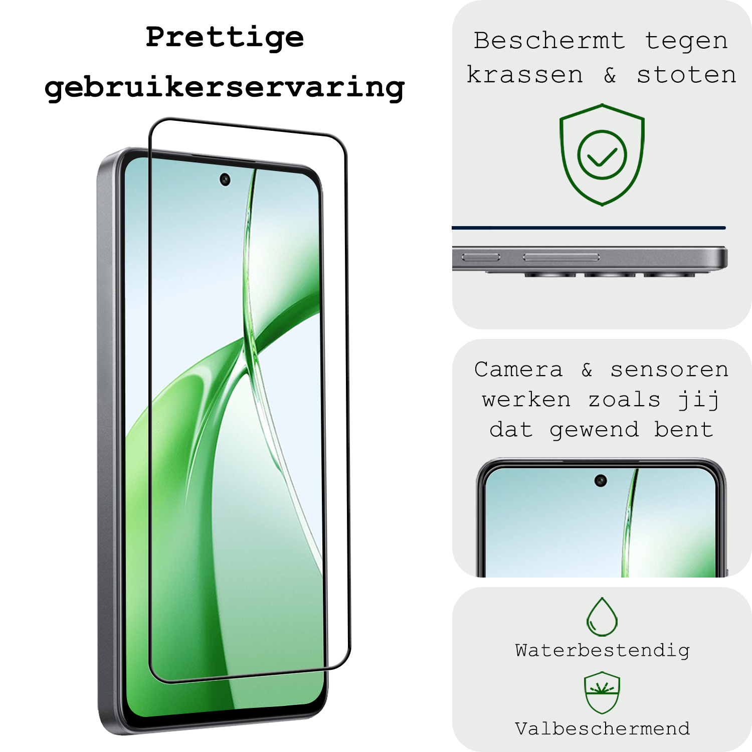 BASEY. Screenprotector Geschikt voor OnePlus Nord CE4 Screenprotector Glas Gehard Tempered Glass Full Cover - Screenprotector Geschikt voor OnePlus Nord CE4 Screen Protector Screen Cover