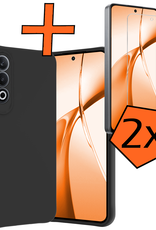Nomfy Hoesje Geschikt voor OnePlus Nord CE4 Hoesje Siliconen Case Hoes Met 2x Screenprotector - Hoes Geschikt voor OnePlus Nord CE4 Hoes Cover Case - Zwart