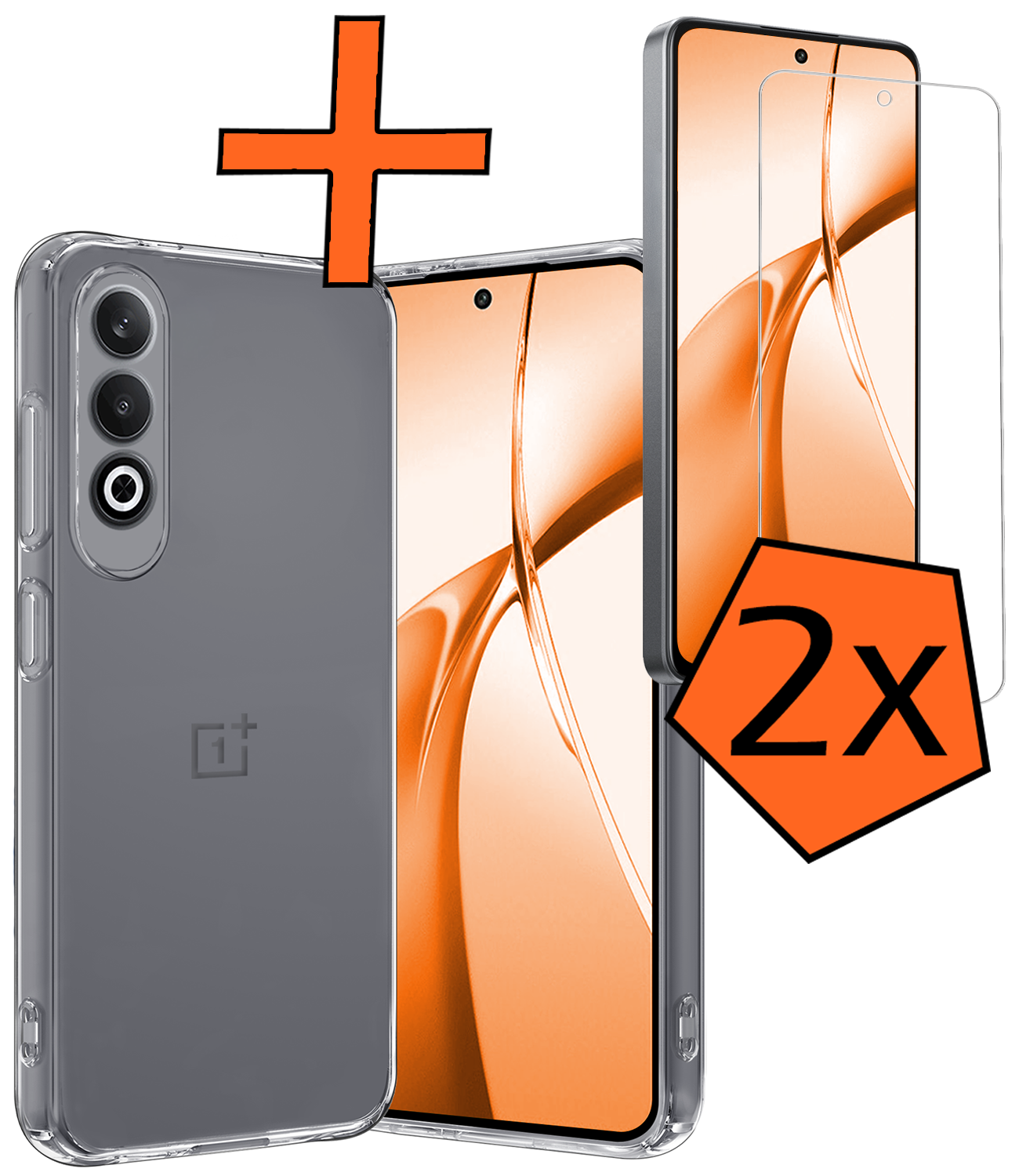 Nomfy Hoesje Geschikt voor OnePlus Nord CE4 Hoesje Siliconen Case Hoes Met 2x Screenprotector - Hoes Geschikt voor OnePlus Nord CE4 Hoes Cover Case - Transparant