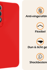 Nomfy Hoesje Geschikt voor OnePlus Nord CE4 Hoesje Siliconen Case Hoes Met 2x Screenprotector - Hoes Geschikt voor OnePlus Nord CE4 Hoes Cover Case - Rood
