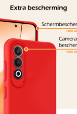 Nomfy Hoesje Geschikt voor OnePlus Nord CE4 Hoesje Siliconen Case Hoes Met 2x Screenprotector - Hoes Geschikt voor OnePlus Nord CE4 Hoes Cover Case - Rood