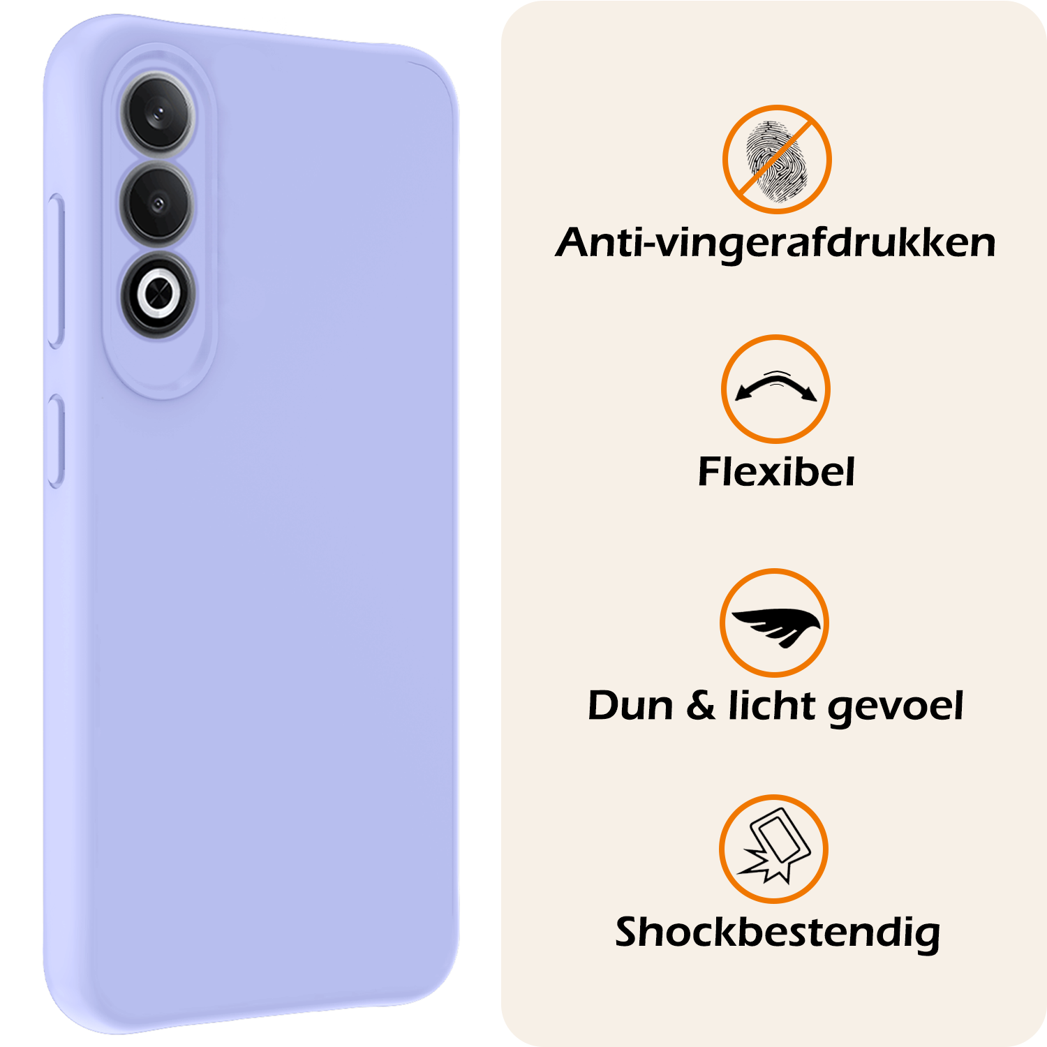 Nomfy Hoesje Geschikt voor OnePlus Nord CE4 Hoesje Siliconen Case Hoes Met 2x Screenprotector - Hoes Geschikt voor OnePlus Nord CE4 Hoes Cover Case - Lichtblauw