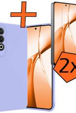 Nomfy Hoesje Geschikt voor OnePlus Nord CE4 Hoesje Siliconen Case Hoes Met 2x Screenprotector - Hoes Geschikt voor OnePlus Nord CE4 Hoes Cover Case - Lichtblauw