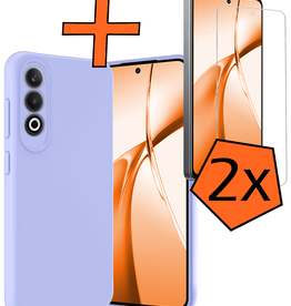 Nomfy Nomfy OnePlus Nord CE4 Hoesje Siliconen Met 2x Screenprotector - Lichtblauw