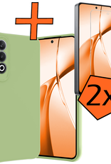 Nomfy Hoesje Geschikt voor OnePlus Nord CE4 Hoesje Siliconen Case Hoes Met 2x Screenprotector - Hoes Geschikt voor OnePlus Nord CE4 Hoes Cover Case - Groen
