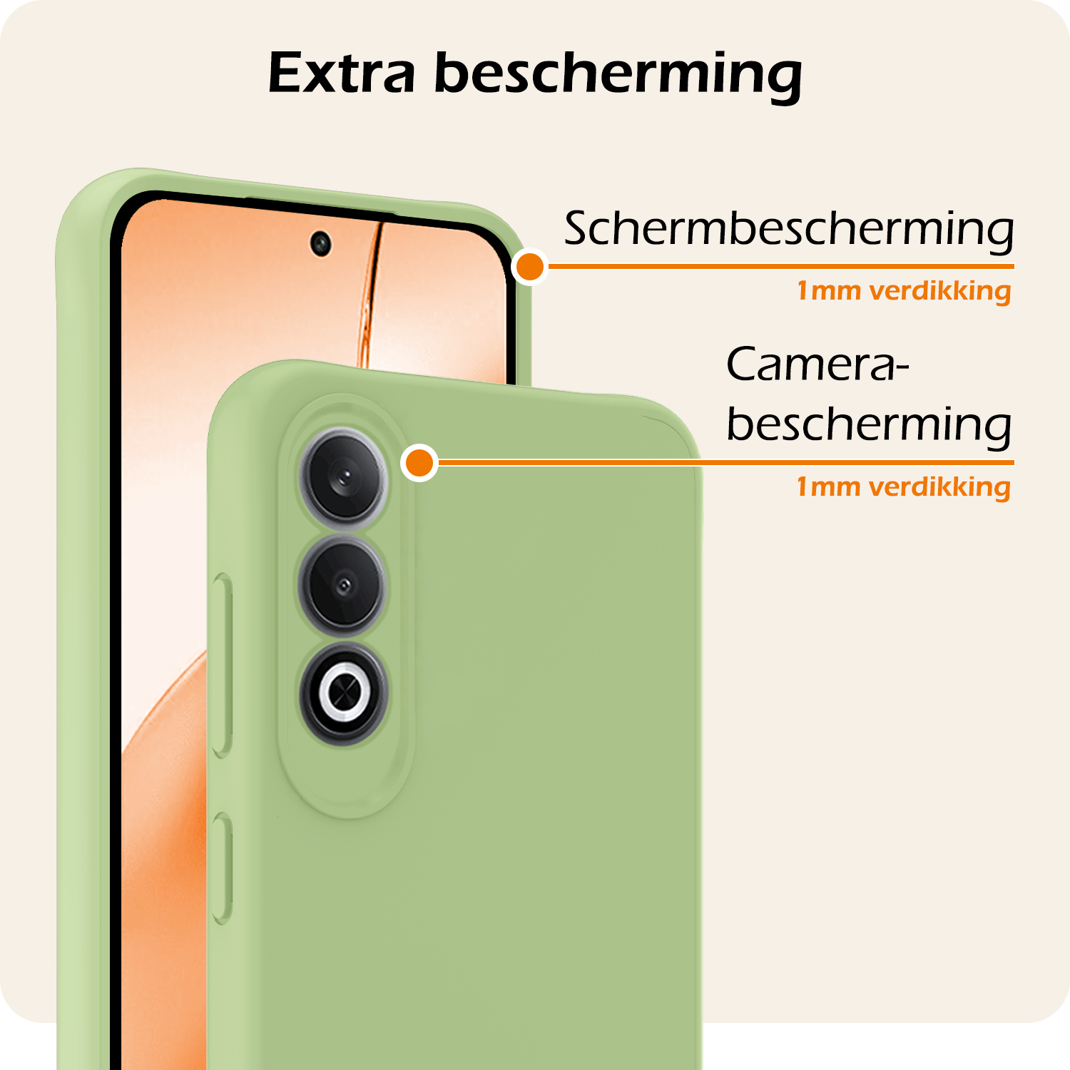 Nomfy Hoesje Geschikt voor OnePlus Nord CE4 Hoesje Siliconen Case Hoes Met 2x Screenprotector - Hoes Geschikt voor OnePlus Nord CE4 Hoes Cover Case - Groen