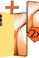Nomfy Hoesje Geschikt voor OnePlus Nord CE4 Hoesje Siliconen Case Hoes Met 2x Screenprotector - Hoes Geschikt voor OnePlus Nord CE4 Hoes Cover Case - Geel