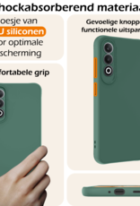 Nomfy Hoesje Geschikt voor OnePlus Nord CE4 Hoesje Siliconen Case Hoes Met 2x Screenprotector - Hoes Geschikt voor OnePlus Nord CE4 Hoes Cover Case - Donkergroen