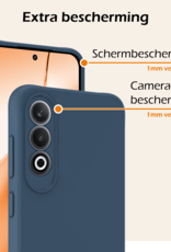 Nomfy Hoesje Geschikt voor OnePlus Nord CE4 Hoesje Siliconen Case Hoes Met 2x Screenprotector - Hoes Geschikt voor OnePlus Nord CE4 Hoes Cover Case - Donkerblauw