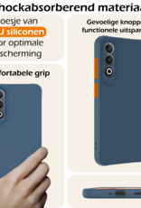 Nomfy Hoesje Geschikt voor OnePlus Nord CE4 Hoesje Siliconen Case Hoes Met 2x Screenprotector - Hoes Geschikt voor OnePlus Nord CE4 Hoes Cover Case - Donkerblauw