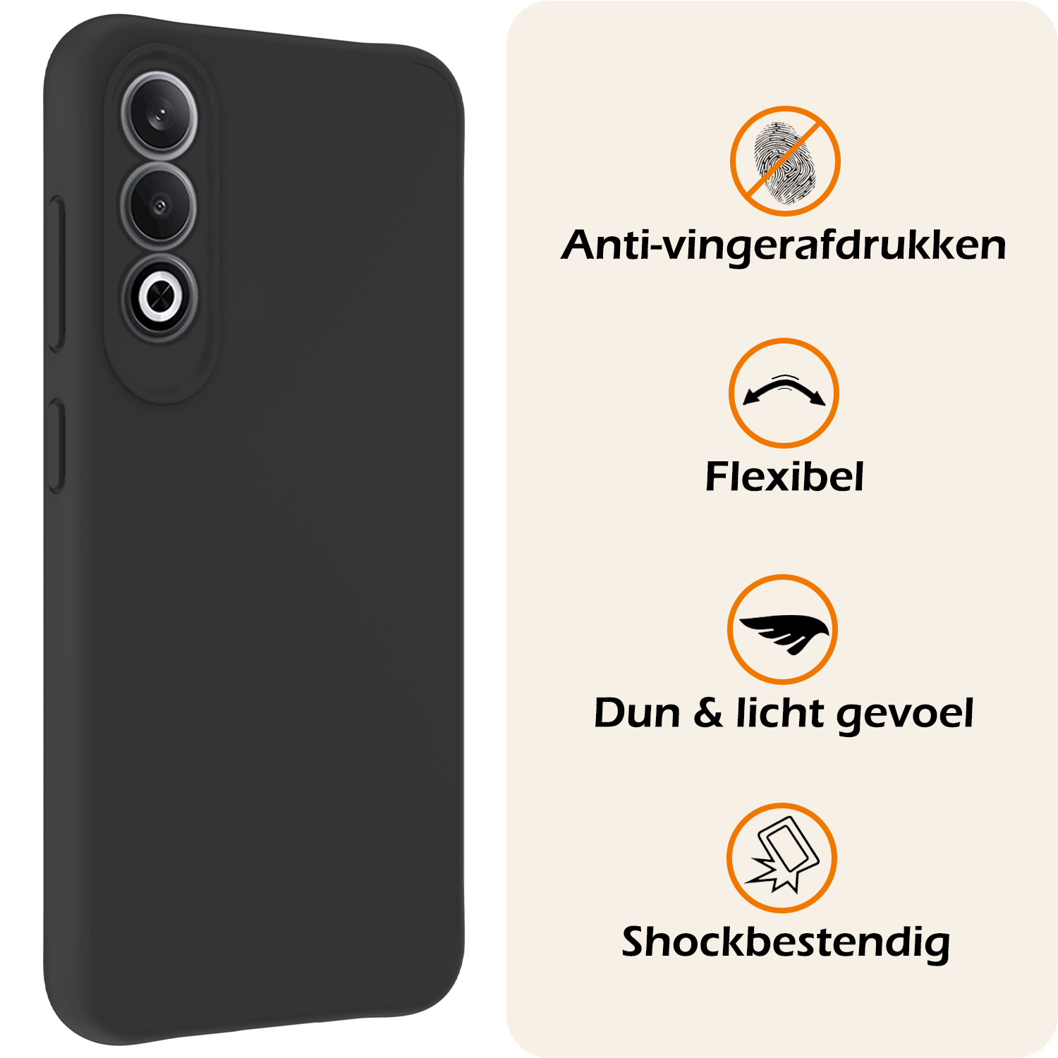 Nomfy Hoesje Geschikt voor OnePlus Nord CE4 Hoesje Siliconen Case Hoes Met Screenprotector - Hoes Geschikt voor OnePlus Nord CE4 Hoes Cover Case - Zwart