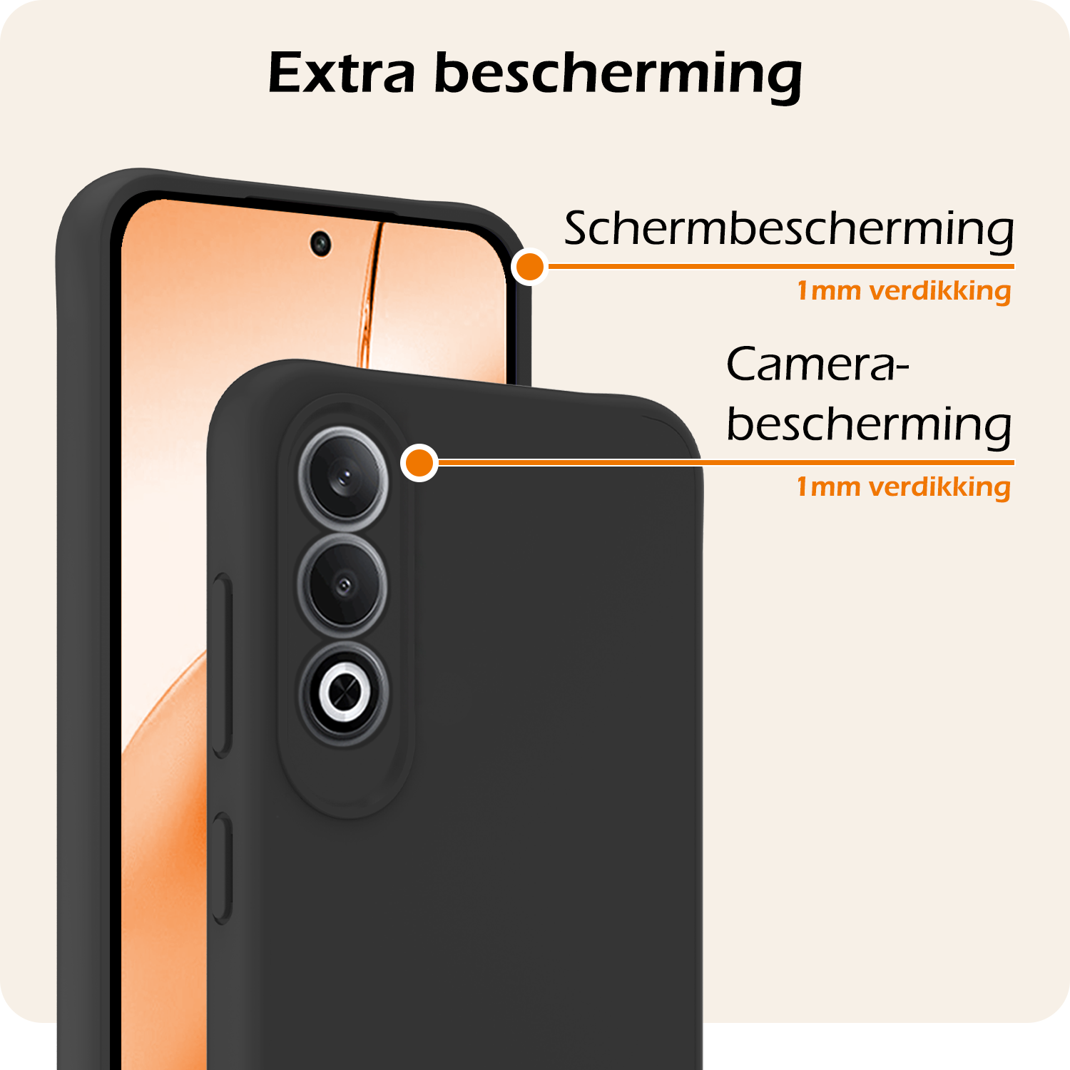 Nomfy Hoesje Geschikt voor OnePlus Nord CE4 Hoesje Siliconen Case Hoes Met Screenprotector - Hoes Geschikt voor OnePlus Nord CE4 Hoes Cover Case - Zwart