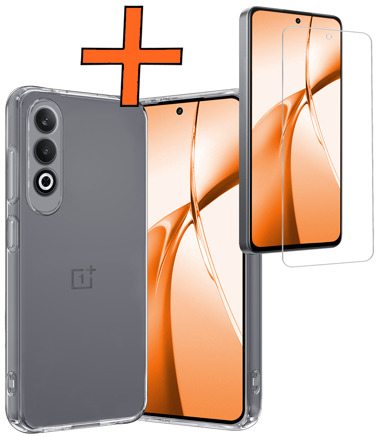 Nomfy Hoesje Geschikt voor OnePlus Nord CE4 Hoesje Siliconen Case Hoes Met Screenprotector - Hoes Geschikt voor OnePlus Nord CE4 Hoes Cover Case - Transparant