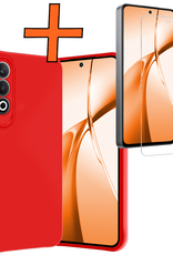 Nomfy Hoesje Geschikt voor OnePlus Nord CE4 Hoesje Siliconen Case Hoes Met Screenprotector - Hoes Geschikt voor OnePlus Nord CE4 Hoes Cover Case - Rood