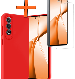 Nomfy Nomfy OnePlus Nord CE4 Hoesje Siliconen Met Screenprotector - Rood