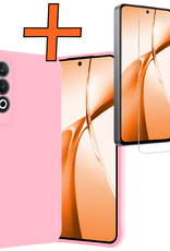 Nomfy Hoesje Geschikt voor OnePlus Nord CE4 Hoesje Siliconen Case Hoes Met Screenprotector - Hoes Geschikt voor OnePlus Nord CE4 Hoes Cover Case - Lichtroze