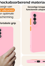 Nomfy Hoesje Geschikt voor OnePlus Nord CE4 Hoesje Siliconen Case Hoes Met Screenprotector - Hoes Geschikt voor OnePlus Nord CE4 Hoes Cover Case - Lichtroze