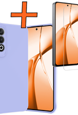 Nomfy Hoesje Geschikt voor OnePlus Nord CE4 Hoesje Siliconen Case Hoes Met Screenprotector - Hoes Geschikt voor OnePlus Nord CE4 Hoes Cover Case - Lichtblauw