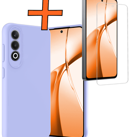 Nomfy Nomfy OnePlus Nord CE4 Hoesje Siliconen Met Screenprotector - Lichtblauw